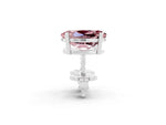 Oval Cut Morganite Stud Earrings in White gold with Basket Setting_2