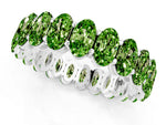 Oval Cut Peridot Eternity Band in Platinum with Shared Prong Setting_1