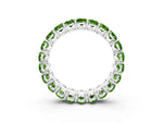 Oval Cut Peridot Eternity Band in Platinum with Shared Prong Setting_3