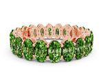 Oval Cut Peridot Eternity Band in Rose gold with Shared Prong Setting