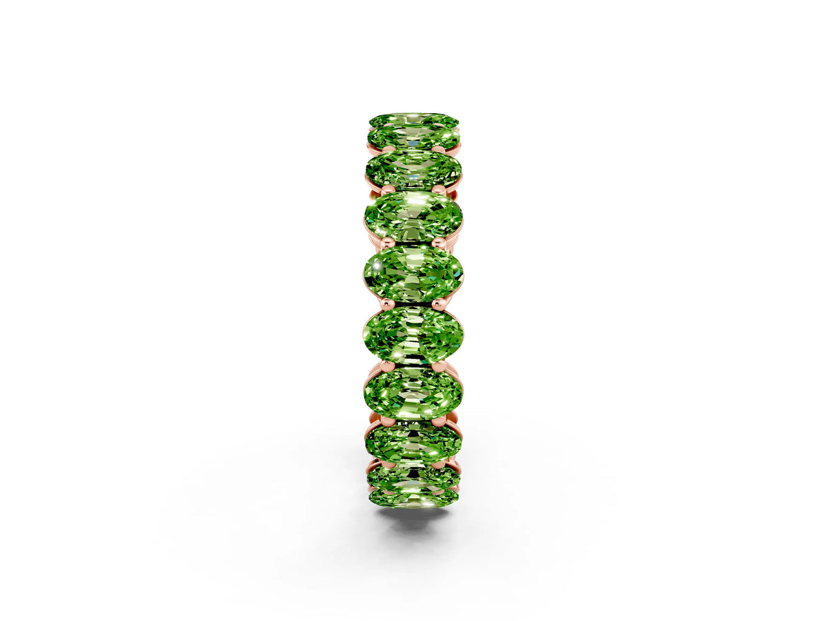Oval Cut Peridot Eternity Band in Rose gold with Shared Prong Setting_2
