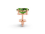 Oval Cut Peridot Stud Earrings in Rose gold with Basket Setting_2