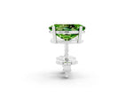 Oval Cut Peridot Stud Earrings in White gold with Basket Setting_2