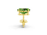 Oval Cut Peridot Stud Earrings in Yellow gold with Basket Setting_2