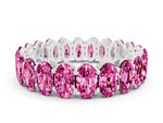 Oval Cut Pink Sapphire Eternity Band in Platinum with Shared Prong Setting
