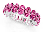 Oval Cut Pink Sapphire Eternity Band in Platinum with Shared Prong Setting_1