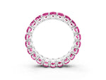 Oval Cut Pink Sapphire Eternity Band in Silver with Shared Prong Setting_3