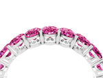 Oval Cut Pink Sapphire Eternity Band in White gold with Shared Prong Setting_4