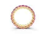Oval Cut Pink Sapphire Eternity Band in Yellow gold with Shared Prong Setting_3