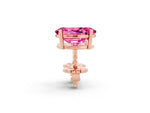 Oval Cut Pink Sapphire Stud Earrings in Rose gold with Basket Setting_2
