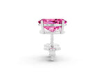 Oval Cut Pink Sapphire Stud Earrings in White gold with Basket Setting_2