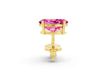 Oval Cut Pink Sapphire Stud Earrings in Yellow gold with Basket Setting_2