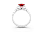 Oval Cut Ruby Cathedral Solitaire Engagement Ring in Platinum with Prong Setting_3