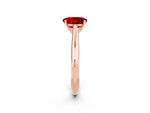 Oval Cut Ruby Cathedral Solitaire Engagement Ring in Rose gold with Prong Setting_2