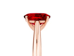 Oval Cut Ruby Cathedral Solitaire Engagement Ring in Rose gold with Prong Setting_5