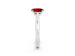 Oval Cut Ruby Cathedral Solitaire Engagement Ring in Silver with Prong Setting_2