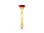 Oval Cut Ruby Cathedral Solitaire Engagement Ring in Yellow gold with Prong Setting_2