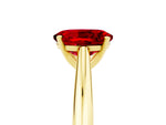 Oval Cut Ruby Cathedral Solitaire Engagement Ring in Yellow gold with Prong Setting_5