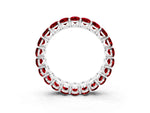Oval Cut Ruby Eternity Band in Platinum with Shared Prong Setting_3
