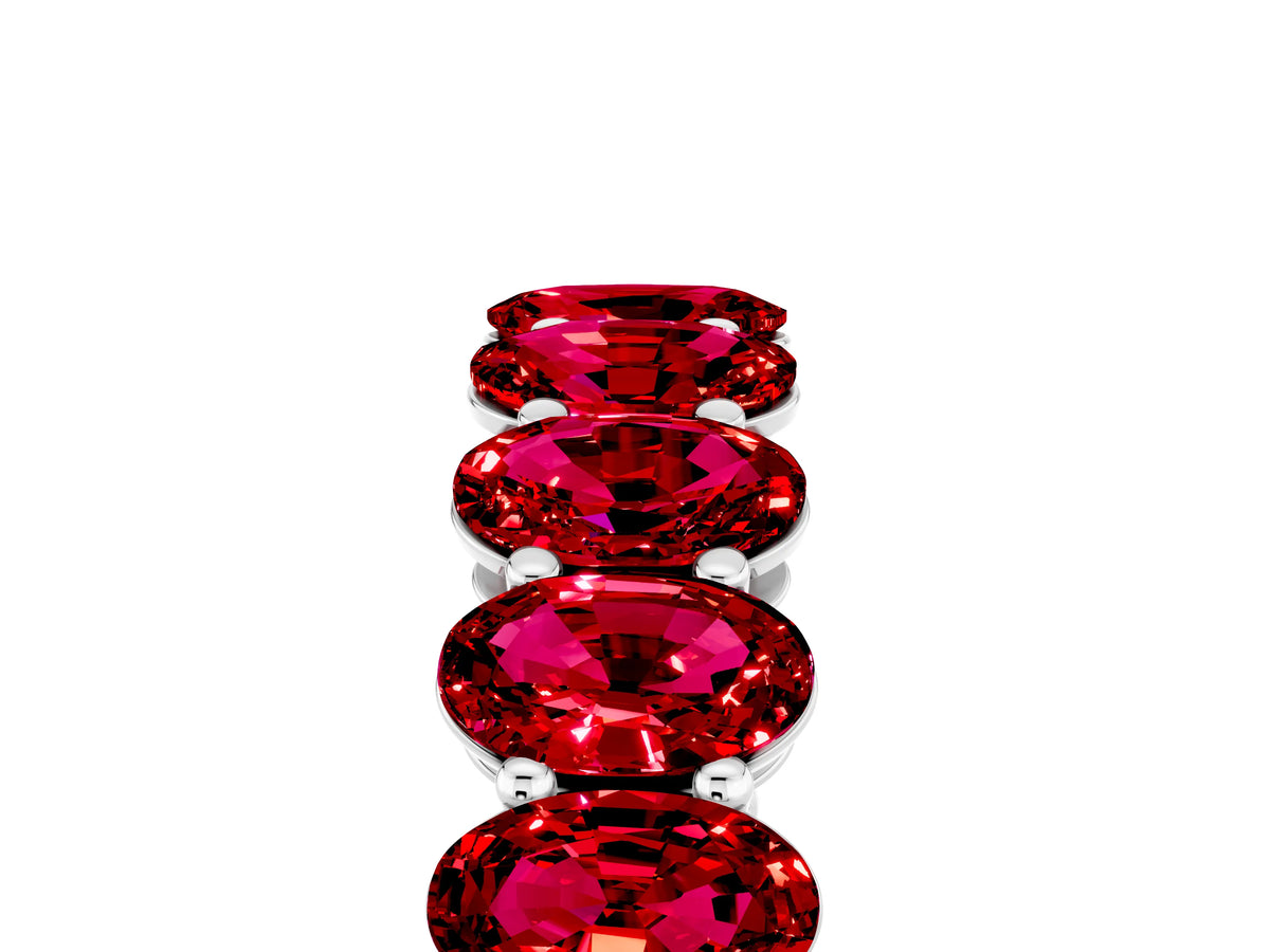 Oval Cut Ruby Eternity Band in Platinum with Shared Prong Setting_5