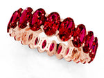 Oval Cut Ruby Eternity Band in Rose gold with Shared Prong Setting_1