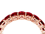 Oval Cut Ruby Eternity Band in Rose gold with Shared Prong Setting_4