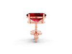 Oval Cut Ruby Stud Earrings in Rose gold with Basket Setting_2