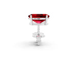 Oval Cut Ruby Stud Earrings in White gold with Basket Setting_2