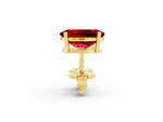 Oval Cut Ruby Stud Earrings in Yellow gold with Basket Setting_2