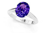 Oval Cut Tanzanite Cathedral Solitaire Engagement Ring in Platinum with Prong Setting_1