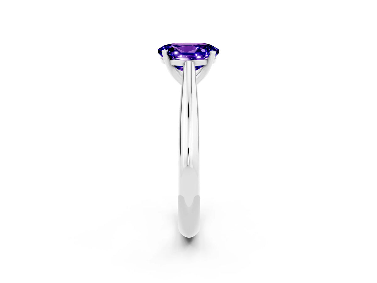 Oval Cut Tanzanite Cathedral Solitaire Engagement Ring in Platinum with Prong Setting_2