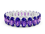 Oval Cut Tanzanite Eternity Band in Platinum with Shared Prong Setting