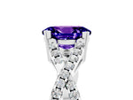 Oval Cut Tanzanite Solitaire Ring in Silver with Interwoven Pavé Band and Prong Setting_11