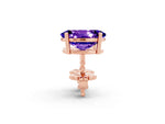 Oval Cut Tanzanite Stud Earrings in Rose gold with Basket Setting_2