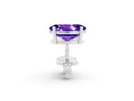Oval Cut Tanzanite Stud Earrings in White gold with Basket Setting_2