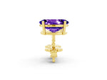 Oval Cut Tanzanite Stud Earrings in Yellow gold with Basket Setting_2