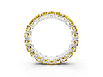 Oval Cut Yellow Sapphire Eternity Band in Platinum with Shared Prong Setting_3