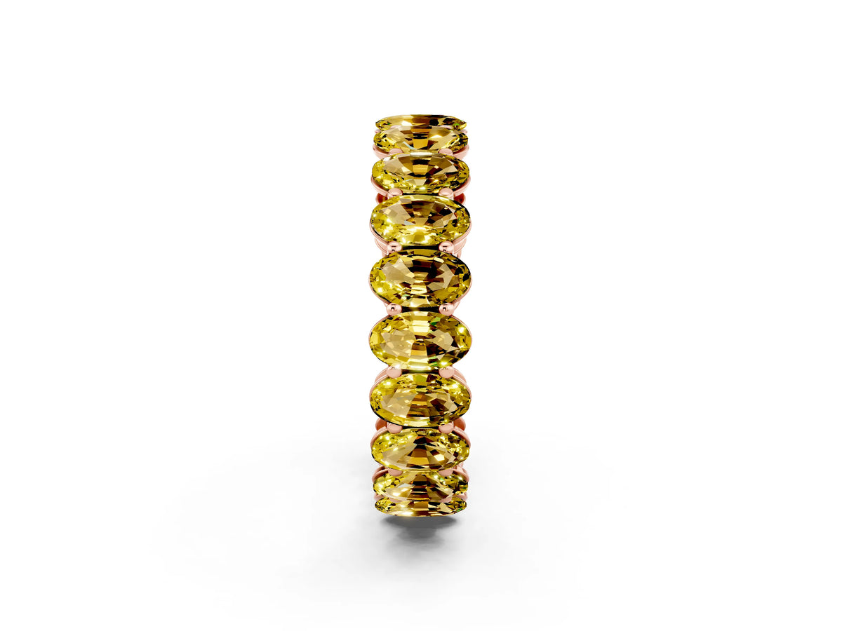 Oval Cut Yellow Sapphire Eternity Band in Rose gold with Shared Prong Setting_2