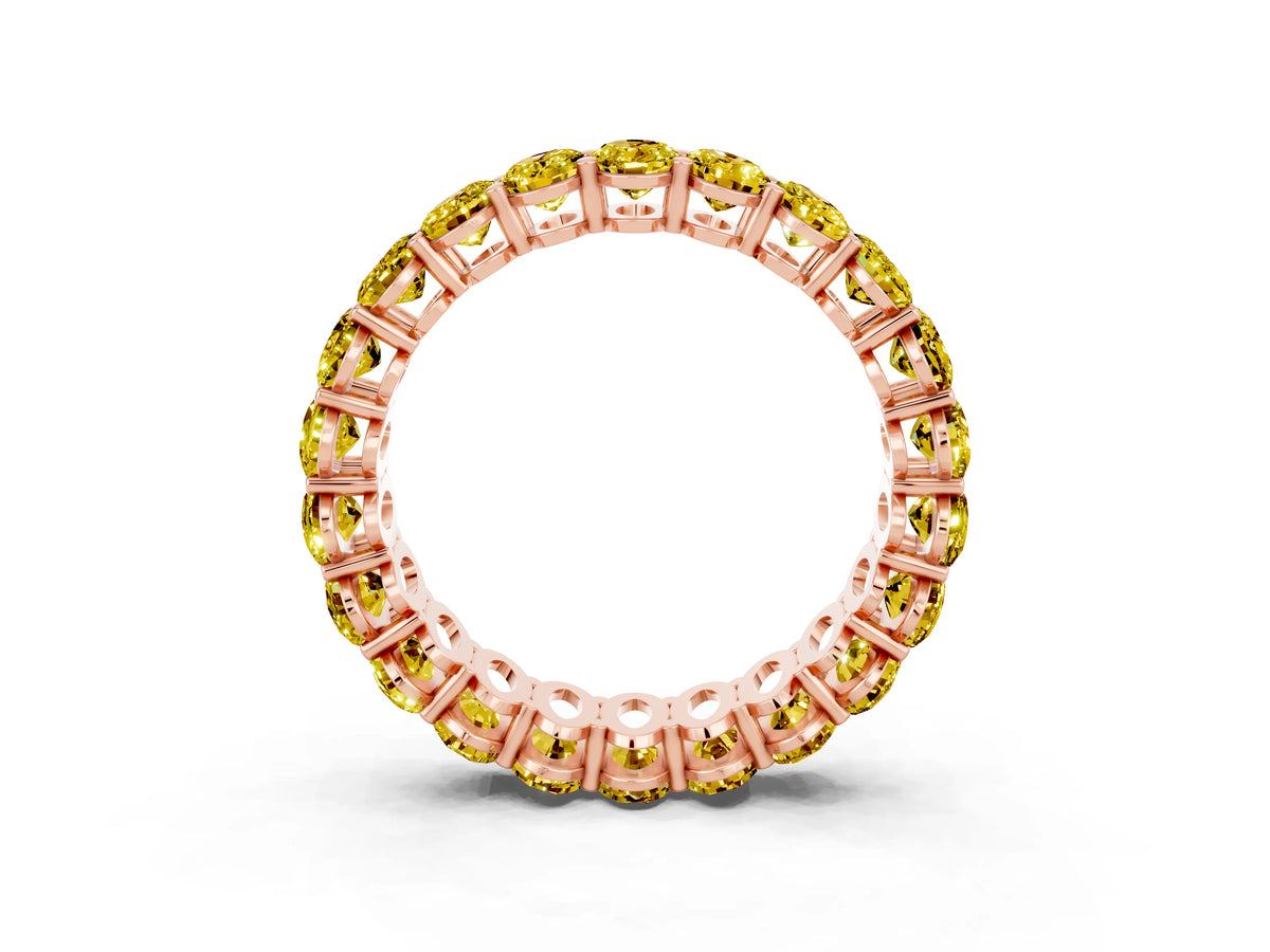 Oval Cut Yellow Sapphire Eternity Band in Rose gold with Shared Prong Setting_3