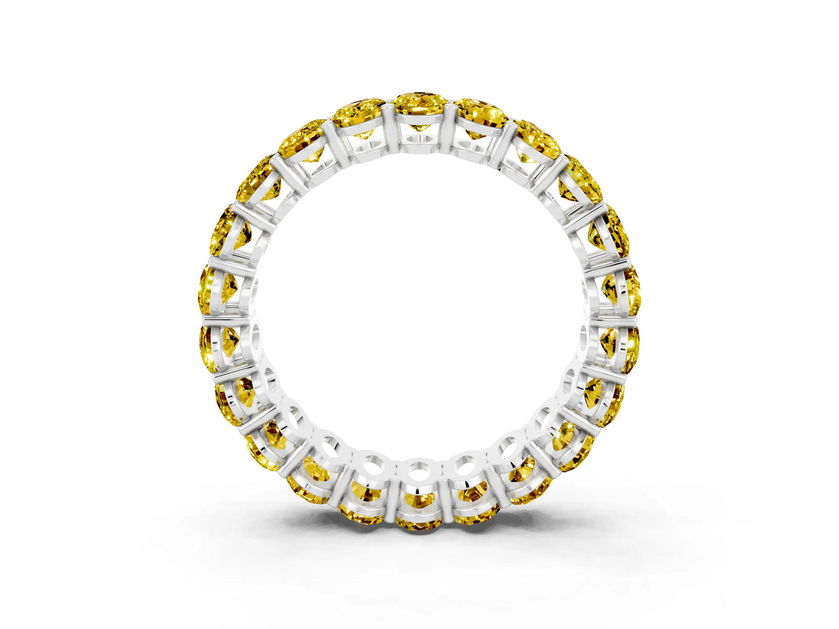 Oval Cut Yellow Sapphire Eternity Band in Silver with Shared Prong Setting_3