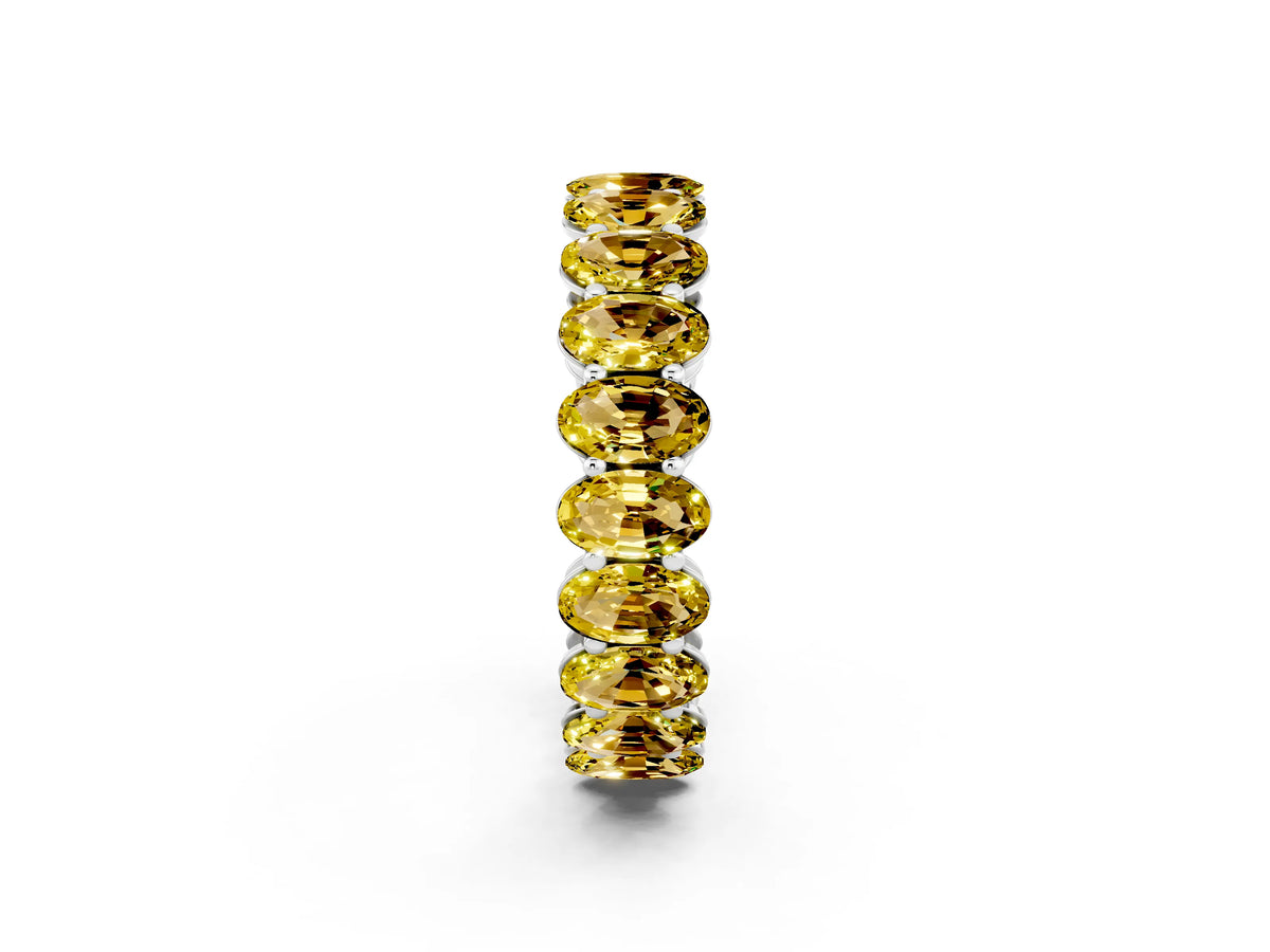 Oval Cut Yellow Sapphire Eternity Band in White gold with Shared Prong Setting_2