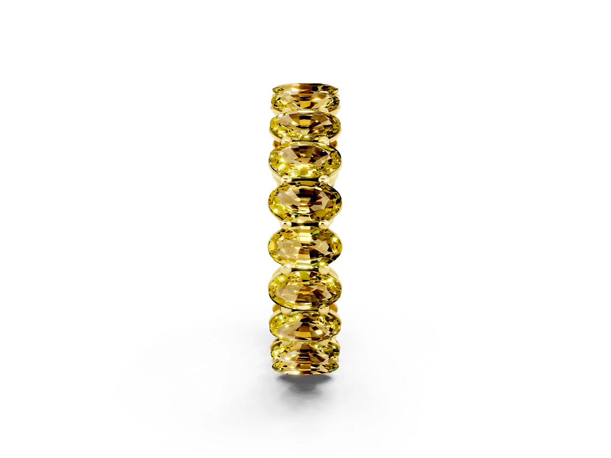 Oval Cut Yellow Sapphire Eternity Band in Yellow gold with Shared Prong Setting_2
