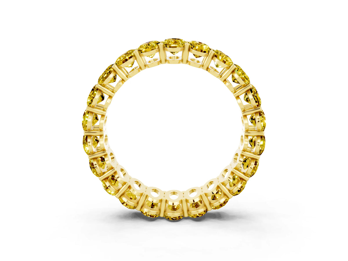 Oval Cut Yellow Sapphire Eternity Band in Yellow gold with Shared Prong Setting_3