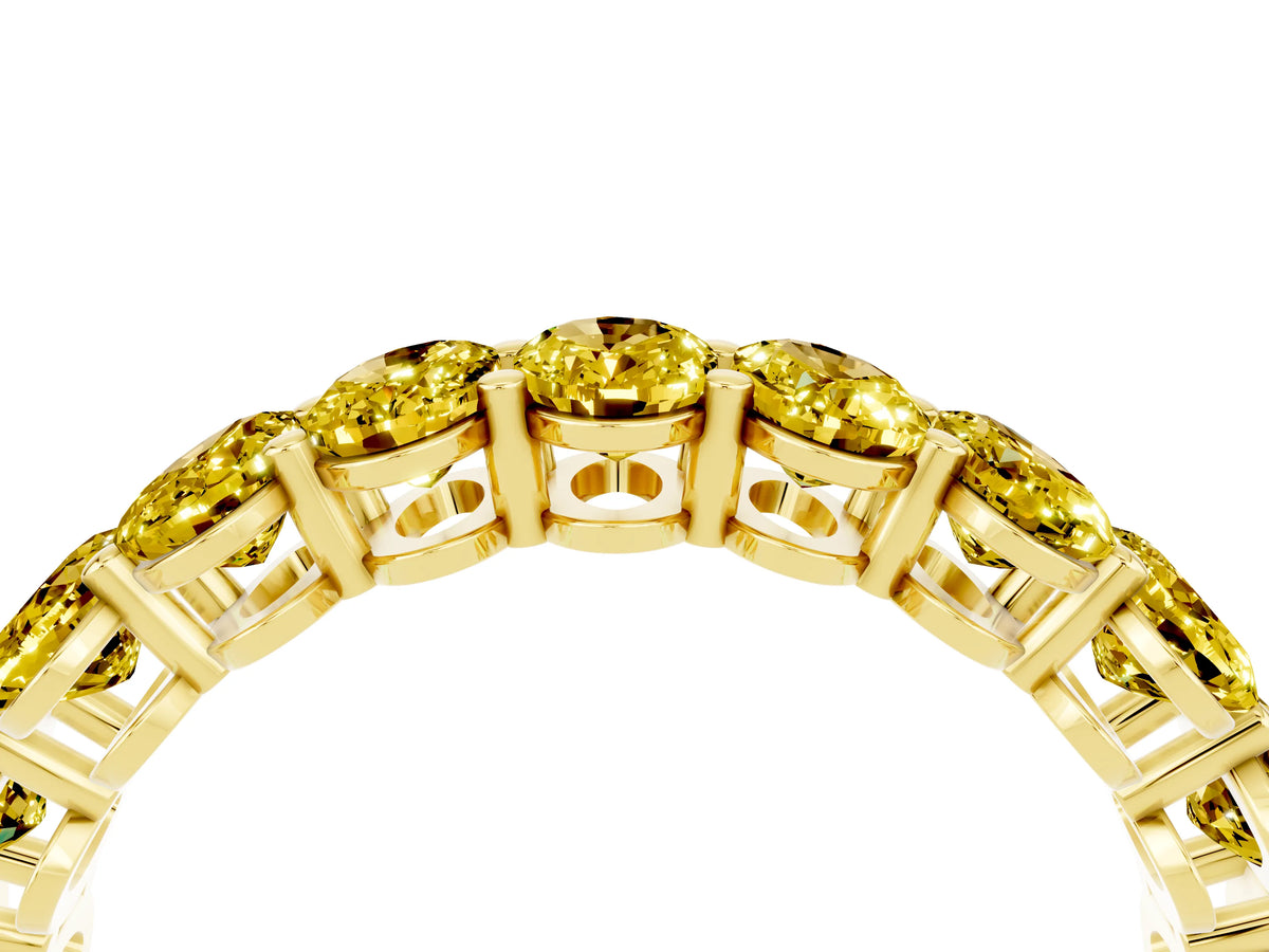 Oval Cut Yellow Sapphire Eternity Band in Yellow gold with Shared Prong Setting_4
