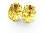 Oval Cut Yellow Sapphire Stud Earrings in Yellow gold with Basket Setting_1