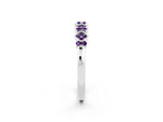 Pavé Cushion Amethyst Cluster Eternity Band in Platinum with Prong Setting_2