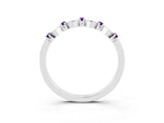 Pavé Cushion Amethyst Cluster Eternity Band in Platinum with Prong Setting_3