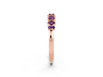 Pavé Cushion Amethyst Cluster Eternity Band in Rose gold with Prong Setting_2