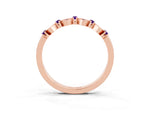 Pavé Cushion Amethyst Cluster Eternity Band in Rose gold with Prong Setting_3