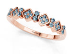 Pavé Cushion Aquamarine Cluster Eternity Band in Rose gold with Prong Setting_1